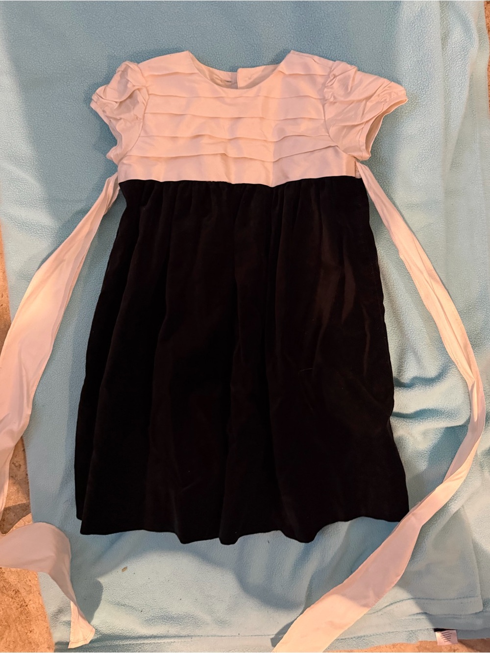 Ulu Black and White Girls' Formal Dress with Sash